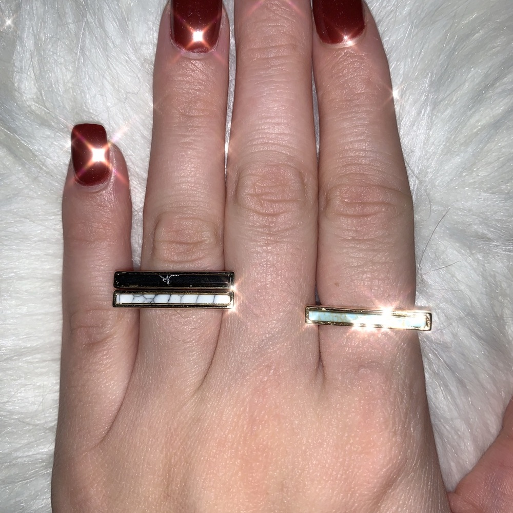 Turquoise Marble Bar Ring (1 left) - Picture 2 of 4